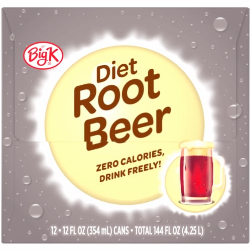 Kroger Big K® Diet Root Beer Soda Can Perspective: right