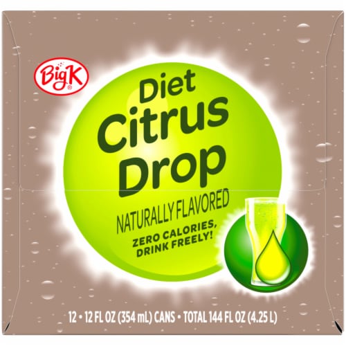 Kroger Big K® Diet Citrus Drop Soda Can Perspective: right