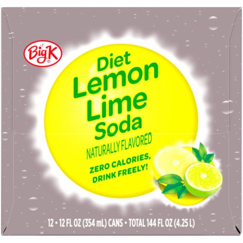 Kroger Big K® Diet Lemon Lime Soda Can Perspective: right