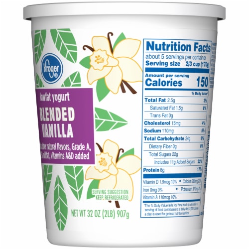 Kroger® Vanilla Low Fat Yogurt Tub Perspective: right