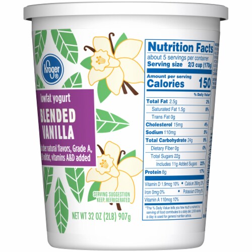 Kroger® Vanilla Low Fat Yogurt Tub Perspective: right