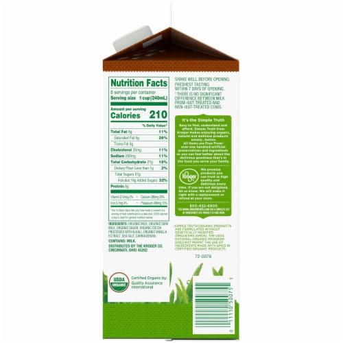 Simple Truth Organic® Whole Chocolate Milk Perspective: right