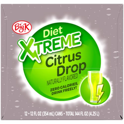 Kroger Big K® Diet Xtreme Citrus Drop Soda Can Perspective: right