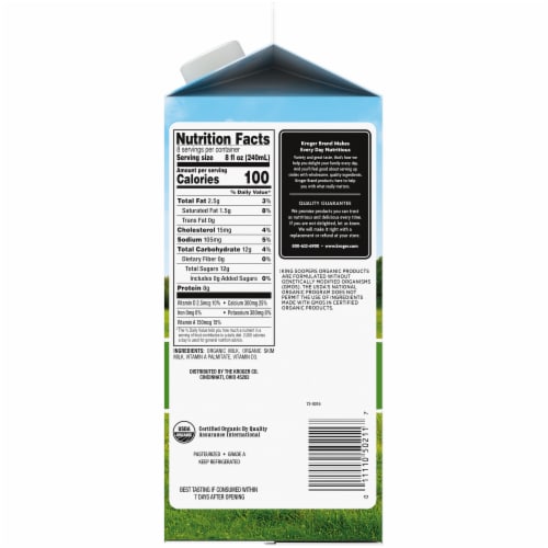 King Soopers® City Market® Organic 1% Low Fat Milk Perspective: right