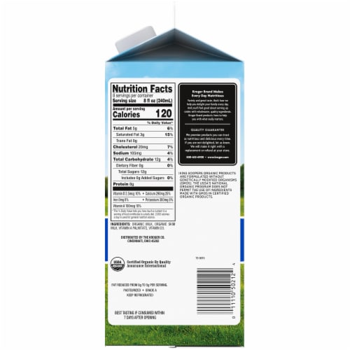 King Soopers City Market Organic 2% Reduced Fat Milk Perspective: right