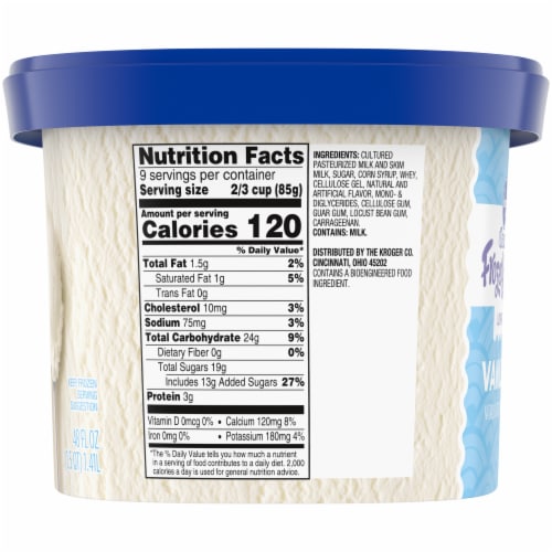 Kroger® Deluxe Low Fat Vanilla Frozen Yogurt Tub Perspective: right