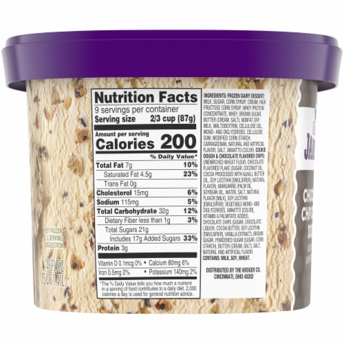 Kroger® Jammed Chocolate Chip Cookie Dough Ice Cream Tub Perspective: right