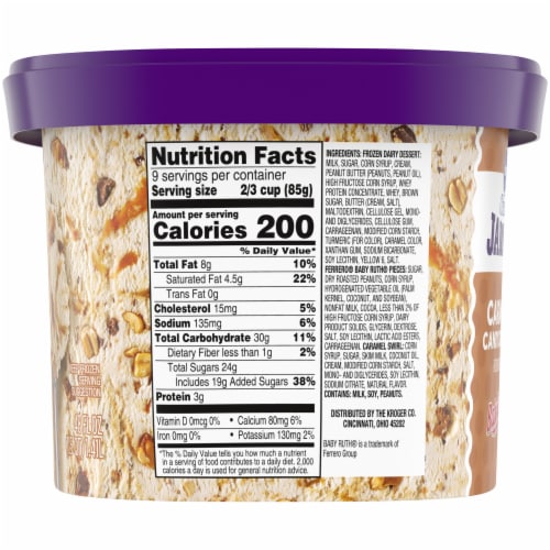 Kroger® Deluxe Jammed BabyRuth Caramel Candy Crunch Frozen Dairy Dessert Perspective: right