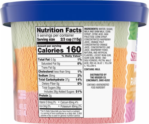 Kroger® Deluxe Low Fat Rainbow Sherbet Perspective: right