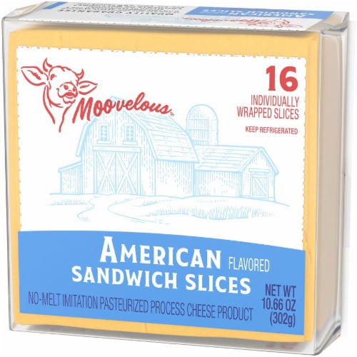 Moovelous American Cheese Sandwich Slices Perspective: right