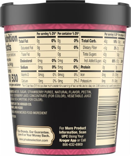 Private Selection™ Strawberry Sorbet Pint Perspective: right