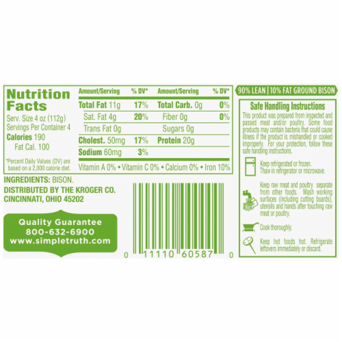 Simple Truth™ 90% Lean Natural Ground Bison Perspective: right