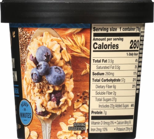 Private Selection™ Blueberry Chia Muffin Steel-Cut Rolled Oatmeal Cup Perspective: right