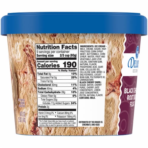 Kroger® Deluxe Black Cherry Root Beer Float Ice Cream Tub Perspective: right