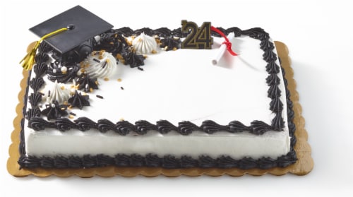 Bakery Fresh Graduation White Quarter Sheet Cake Perspective: right