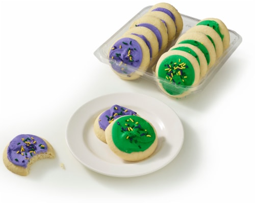 Bakery Fresh Mardi Gras Vanilla Frosted Cookies Perspective: right