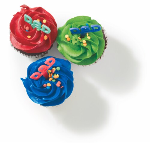 Bakery Fresh Father's Day Chocolate Cupcakes with Buttercream Icing Perspective: right