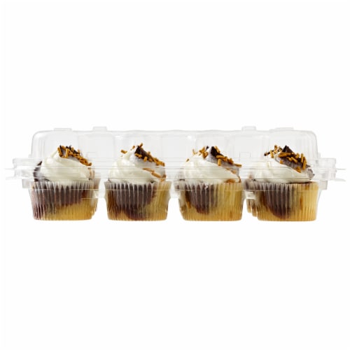 Bakery Fresh Graduation Chocolate & Vanilla Marbled Mini Cupcakes Perspective: right