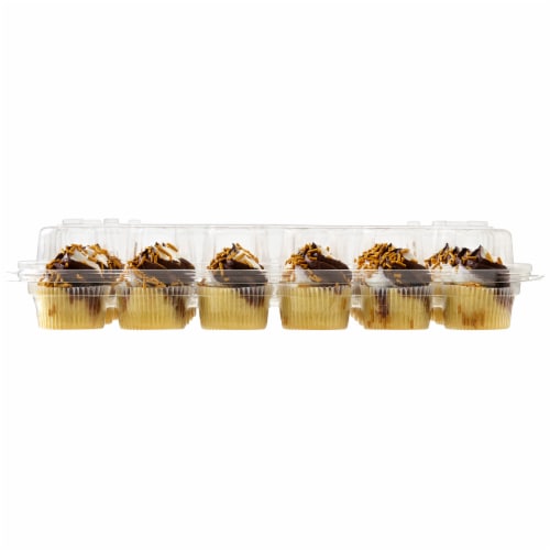 Bakery Fresh Graduation Mini Chocolate and Vanilla Swirl Cupcakes Perspective: right