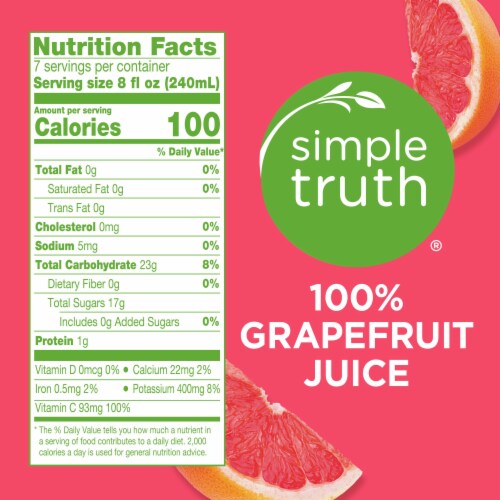 Simple Truth® Cold Pressed 100% Grapefruit Juice Perspective: right