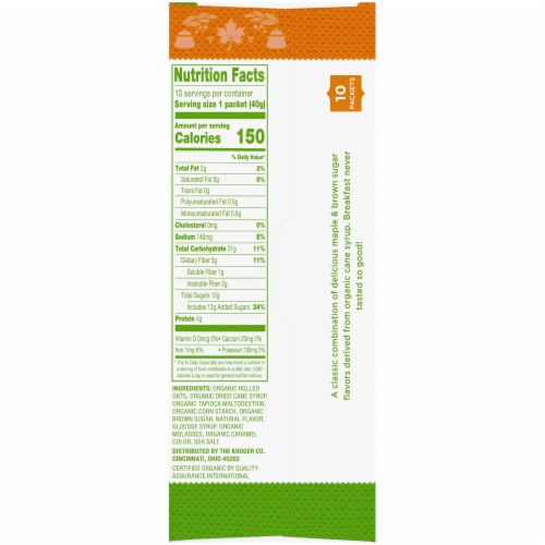Simple Truth Organic® Maple & Brown Sugar Instant Oatmeal Perspective: right