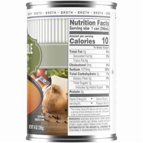 Kroger® Fat Free Vegetable Broth Perspective: right