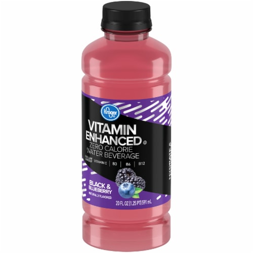 Kroger® Vitamin Enhanced Black & Blueberry Flavored Bottled Water Perspective: right