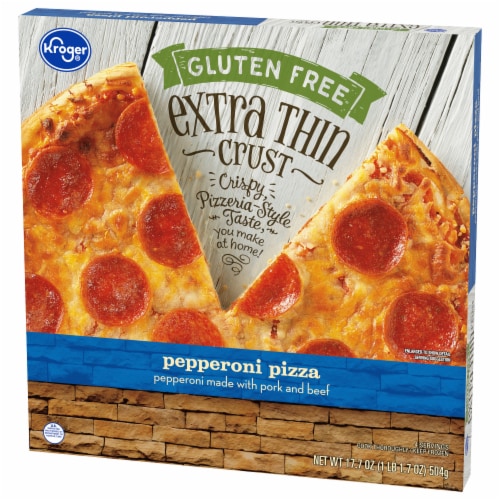 Kroger® Pepperoni Extra Thin Crust Gluten Free Frozen Pizza Perspective: right