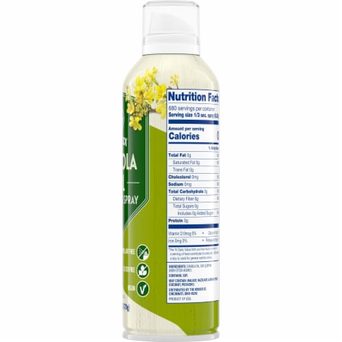 Kroger Non Stick Canola Cooking Spray Perspective: right