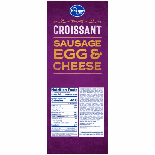 Kroger® Sausage Egg & Cheese Croissant Breakfast Sandwiches Perspective: right