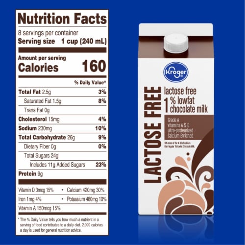 Kroger® Lactose Free 1% Chocolate Milk Perspective: right