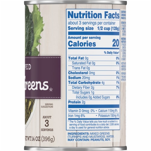 mixed greens Nutrition Facts and Calories, Description