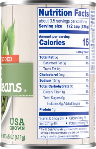 Kroger® No Salt Added Cut Green Beans Perspective: right