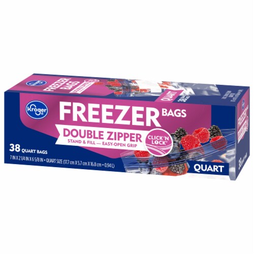 Kroger® Double Zipper Reclosable Quart Freezer Bags Perspective: right
