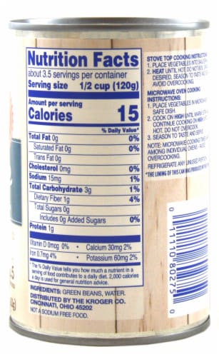 Kroger® No Salt Added French Style Sliced Green Beans Perspective: right