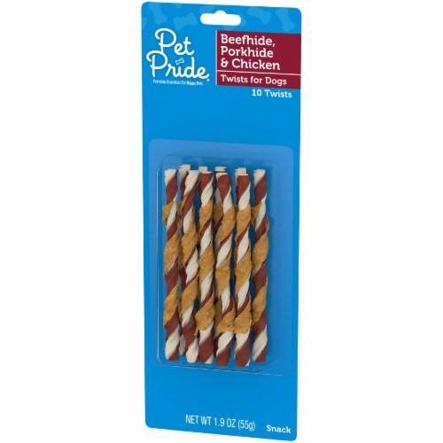 Pet Pride® Beefhide Porkhide and Chicken Twists for Dogs Perspective: right