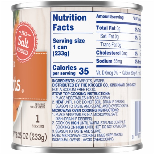 Kroger® No Salt Added Sliced Carrots Perspective: right