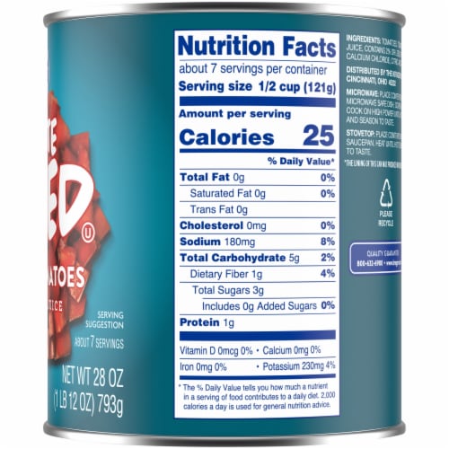 Kroger® Petite Diced Peeled Tomatoes in Tomato Juice Perspective: right