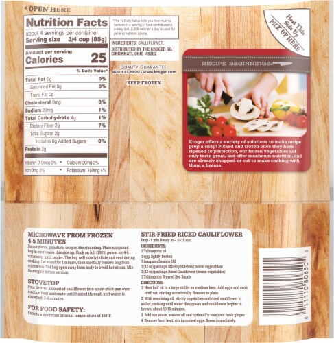 Kroger® Recipe Beginnings® Frozen Cauliflower Rice Perspective: right