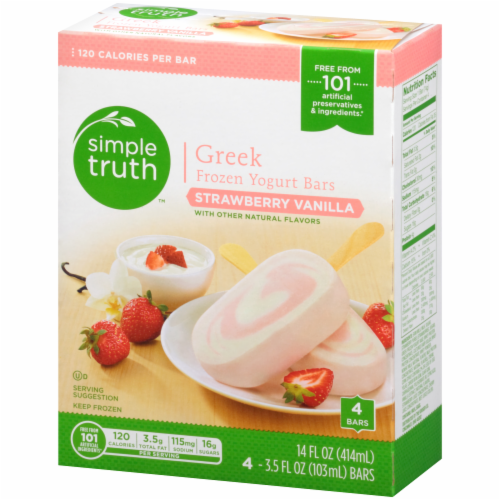 Simple Truth™ Strawberry Vanilla Frozen Greek Yogurt Bars Perspective: right