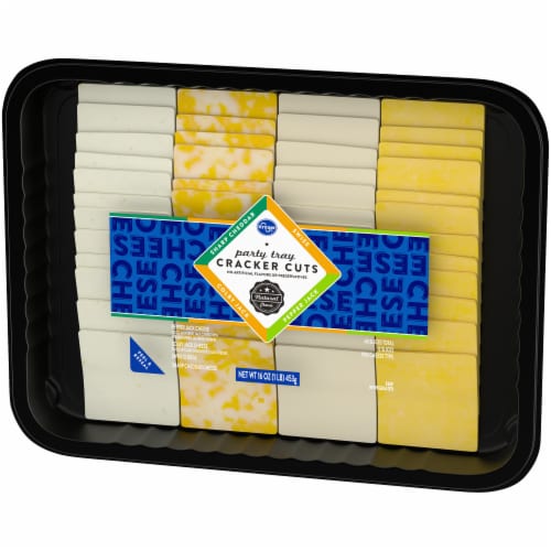 Kroger® Sharp Cheddar Swiss Colby Jack Pepper Jack Cracker Cuts Party Tray Sliced Cheese Perspective: right