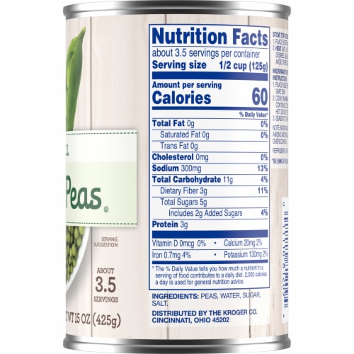 Kroger® Small Canned Sweet Peas Perspective: right