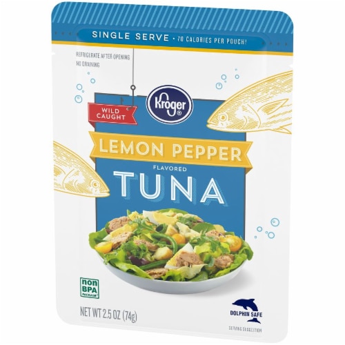 Kroger® Wild Caught Lemon Pepper Flavored Tuna Pouch Perspective: right