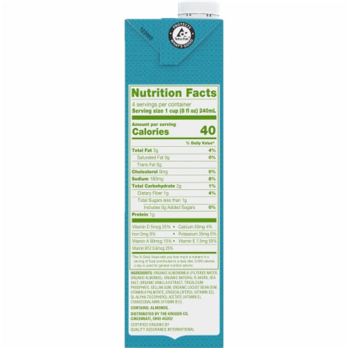 Simple Truth Organic™ Unsweetened Vanilla Almond Milk Perspective: right