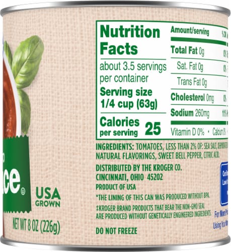 Kroger® Tomato Sauce Perspective: right