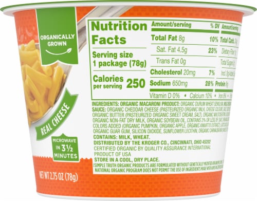 Simple Truth Organic® Deluxe Macaroni & Cheese Cup Perspective: right