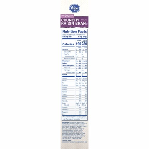Kroger® Crunchy Raisin Bran with Oat Clusters Cereal Perspective: right