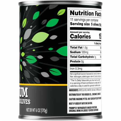 Kroger® Medium Pitted Ripe Black Olives Perspective: right
