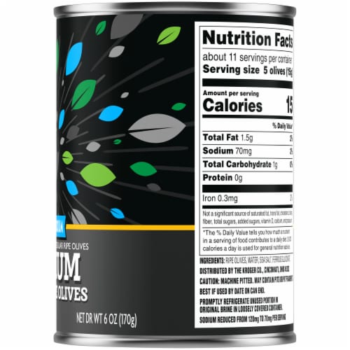 Kroger® Reduced Sodium Medium Pitted Ripe Olives Perspective: right