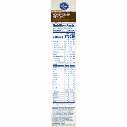 Kroger® Honey Crisp Medley Cereal with Honey Oat Clusters and Almonds Perspective: right